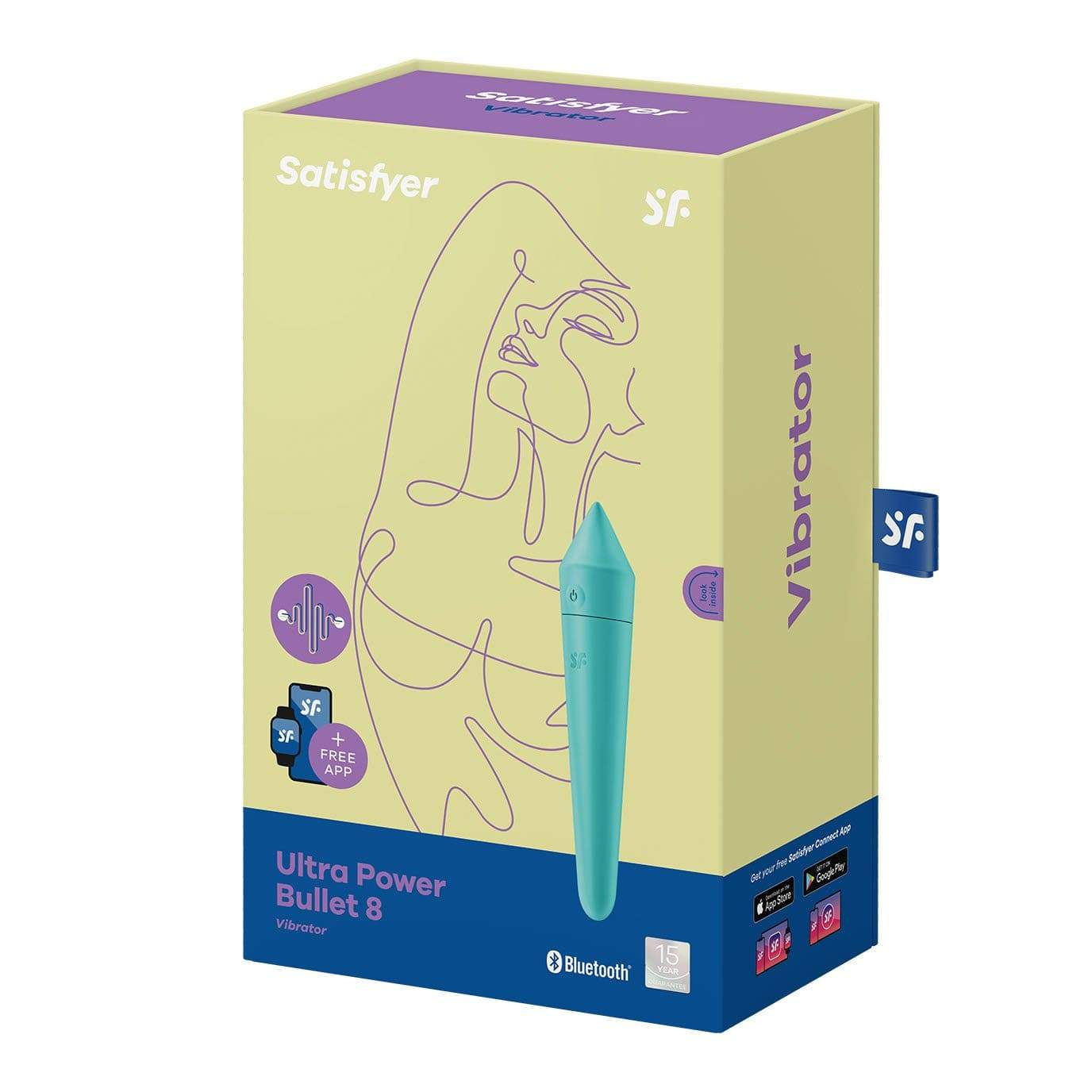Satisfyer - Ultra Power Bullet 8 Vibrator with Bluetooth and App (Turquoise) - Bullet (Vibration) Rechargeable Durio.sg