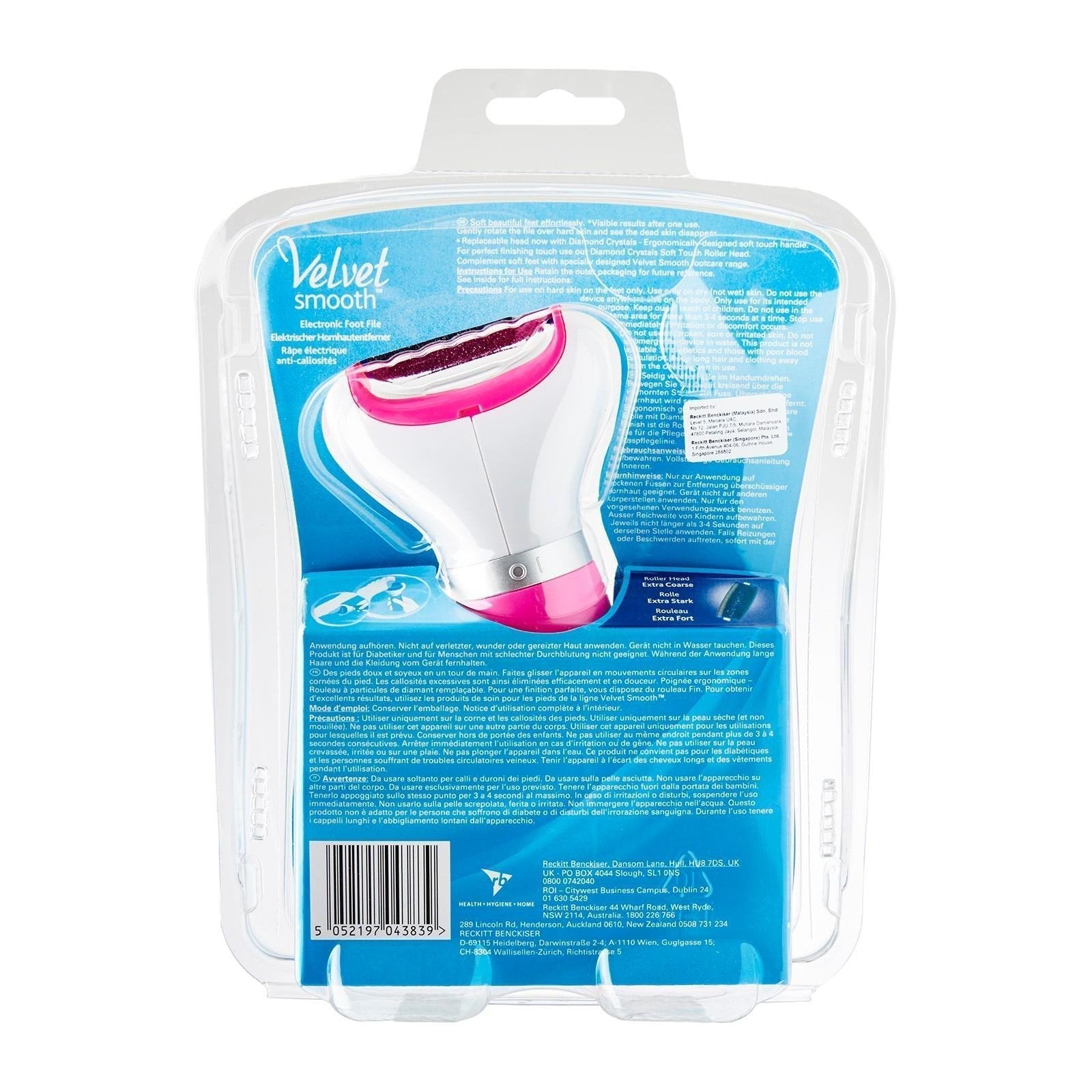Scholl - Velvet Smooth Express Pedi Electronic Foot File (Pink) - Body Care Durio.sg