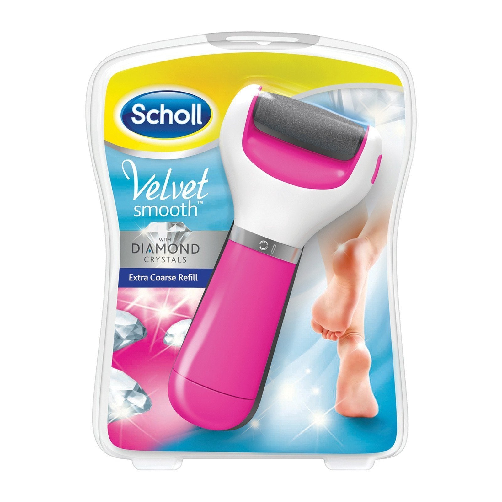 Scholl - Velvet Smooth Express Pedi Electronic Foot File (Pink) - Body Care Durio.sg