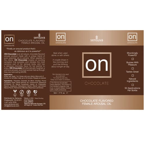 Sensuva - ON Flavored Female Arousal Oil 5 ml (Chocolate) - Arousal Gel Durio.sg