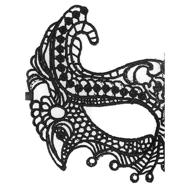 Shots - Ouch Black and White Lace Empress Eye Mask (Black) - Mask (Non blinded) Durio.sg