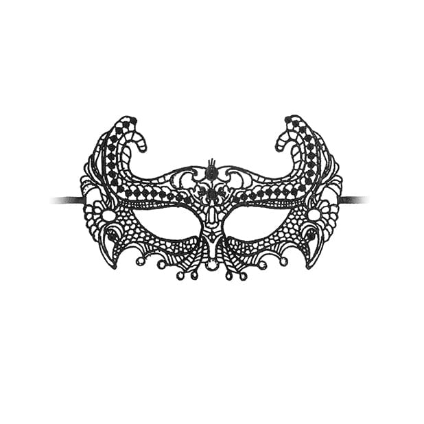 Shots - Ouch Black and White Lace Empress Eye Mask (Black) - Mask (Non blinded) Durio.sg