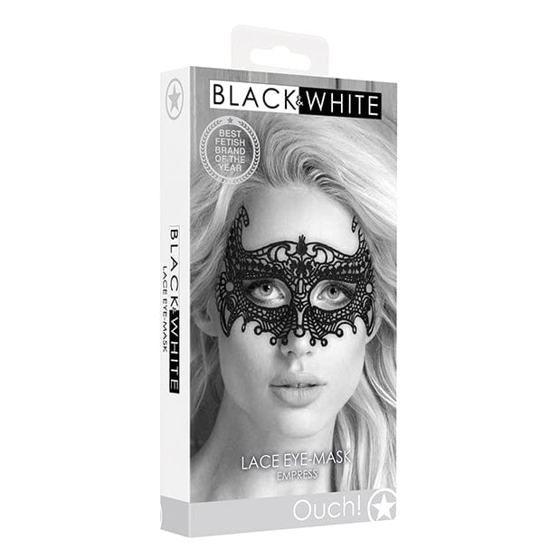 Shots - Ouch Black and White Lace Empress Eye Mask (Black) - Mask (Non blinded) Durio.sg