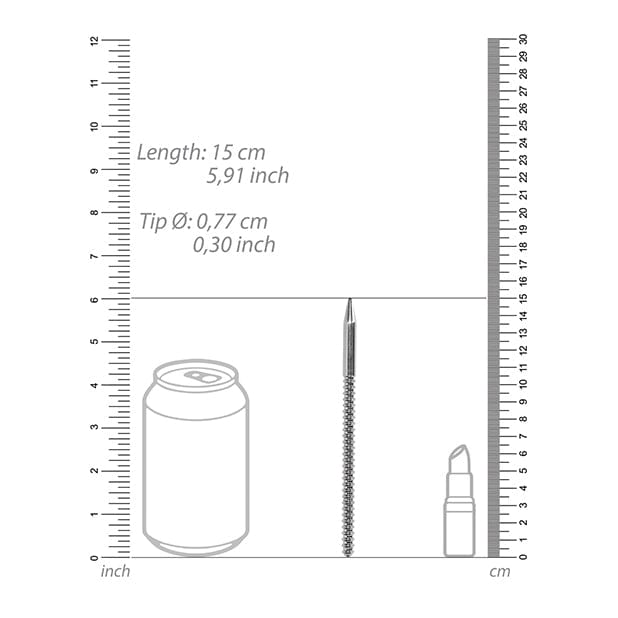 Shots - Ouch Stainless Steel Urethral Sound Ribbed Dilator (Silver) - BDSM (Others) Durio.sg