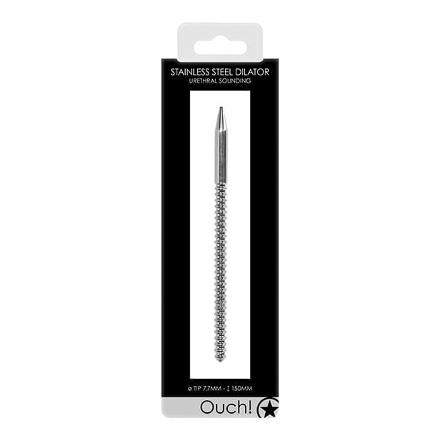 Shots - Ouch Stainless Steel Urethral Sound Ribbed Dilator (Silver) - BDSM (Others) Durio.sg