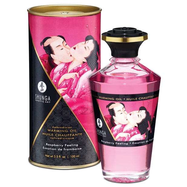Shunga - Aphrodisiac Flavored Warming Oil 3.5 oz (Raspberry Feeling) - Massage Oil Durio.sg