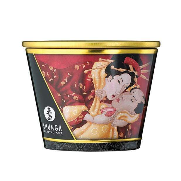 Shunga - Erotic Art Massage Candle Romance Strawberry Wine 5.7oz - Massage Candle Durio.sg
