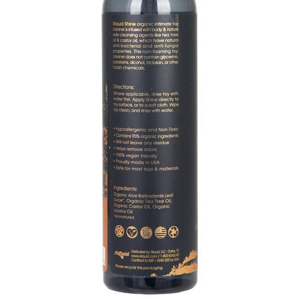Sliquid - Shine Organic Unscented Intimate Toy Cleaner 8.5 oz (Black) - Toy Cleaners Durio.sg
