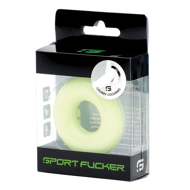 Sport Fucker - Chubby Glow In The Dark Cock Ring (Yellow) - Rubber Cock Ring (Non Vibration) Durio.sg