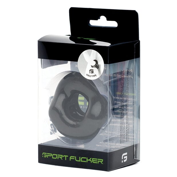 Sport Fucker - Half Pipe Cock Ring (Black) - Rubber Cock Ring (Non Vibration) Durio.sg