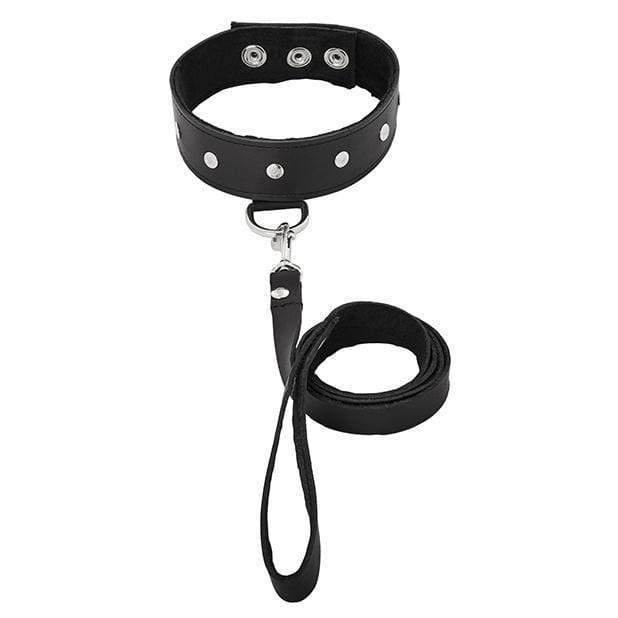 Sportsheets - Leather Leash and Collar (Black) - Leash Durio.sg