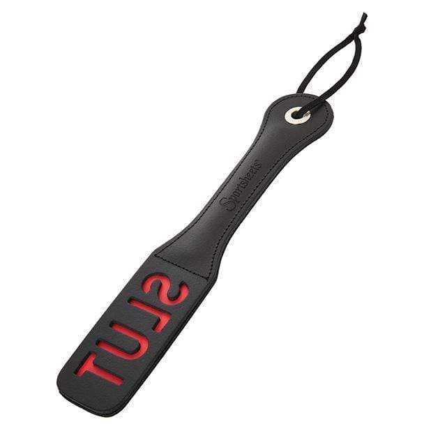 Sportsheets - Leather Slut Impression Paddle 12" (Black) - Paddle Durio.sg