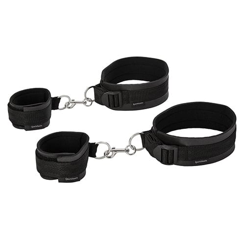 Sportsheets - Thigh and Wrist Cuff Set (Black) - Hand/Leg Cuffs Durio.sg