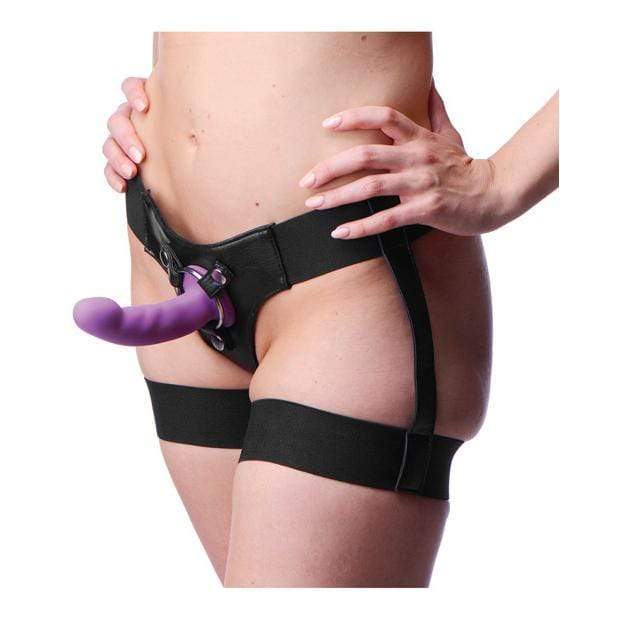 Strap U - Bardot Elastic Strap On Harness with Thigh Cuffs (Black) - Strap On w/o Dildo Durio.sg