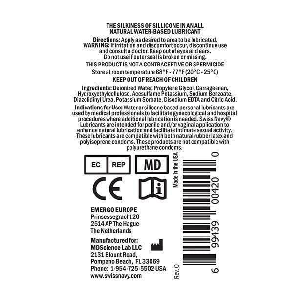 Swiss Navy - Premium All Natural Lubricant 1oz - Lube (Water Based) Durio.sg