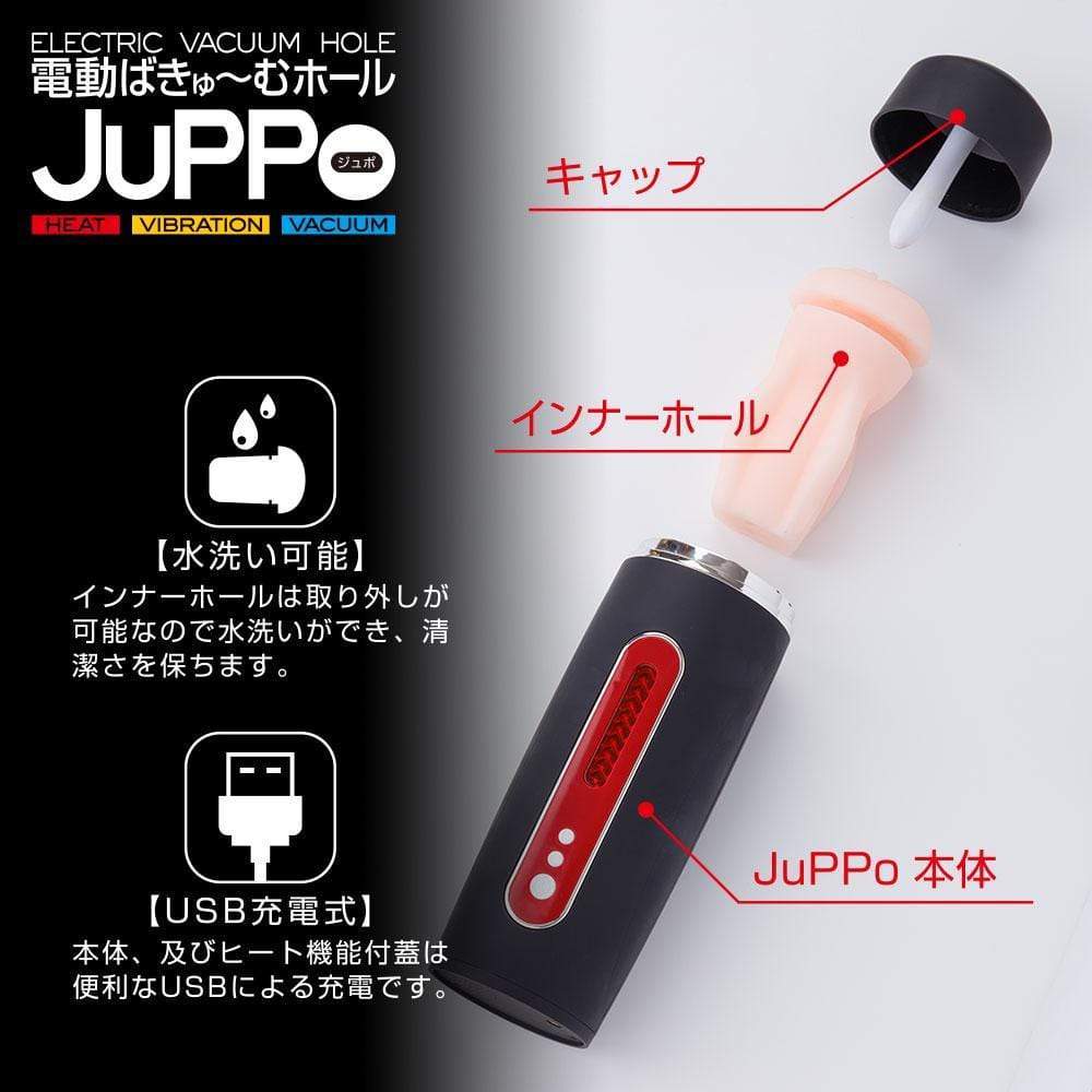T-Best - Juppo Heat Electric Vacuum Hole Masturbator (Black) - Masturbator (Hands Free) Rechargeable Durio.sg