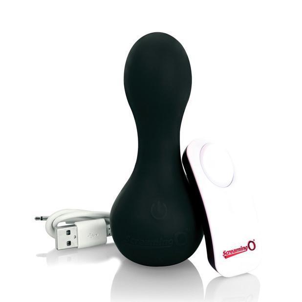 The Screaming O - Affordable Rechargeable Moove RC Flexible Vibrator (Black) - Non Realistic Dildo w/o suction cup (Vibration) Rechargeable Durio.sg