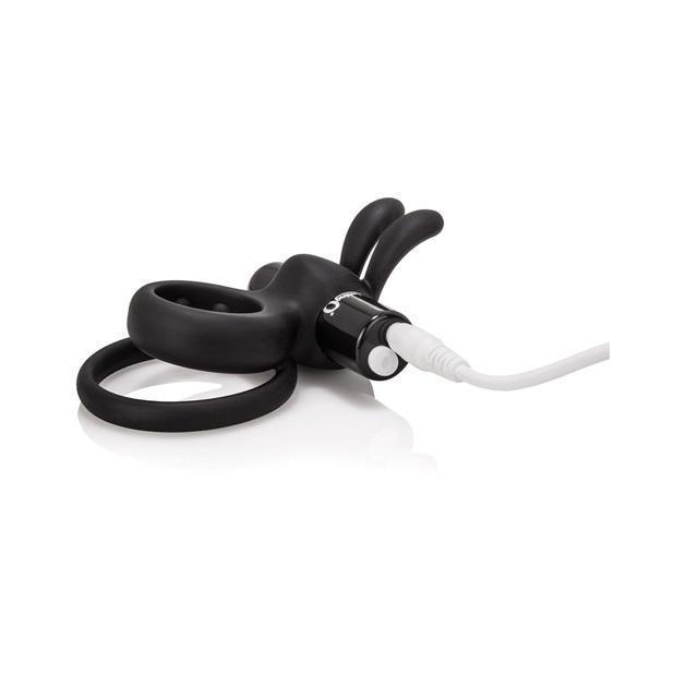 The Screaming O - Charged Ohare Rechargeable Wearable Rabbit Cock Ring (Black) - Silicone Cock Ring (Vibration) Rechargeable Durio.sg
