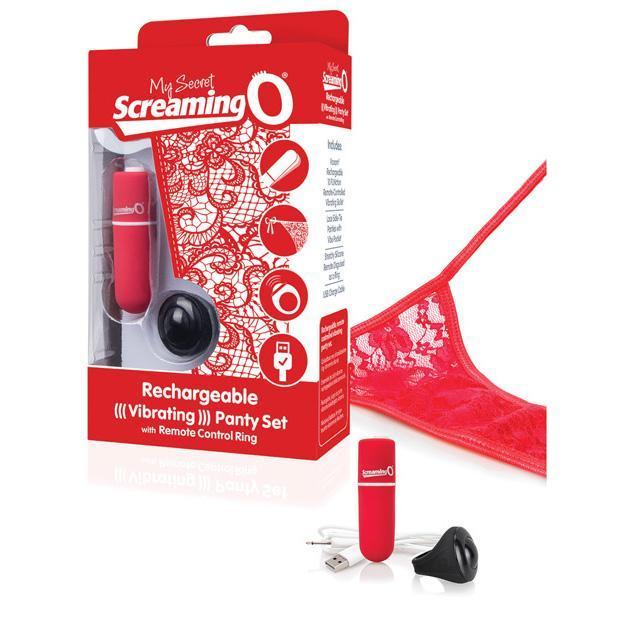 The Screaming O - My Secret Rechargeable Remote Control Panty Vibrator (Red) - Lingerie (Vibration) Rechargeable Durio.sg