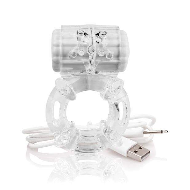 TheScreamingO - Charged Big O Rechargeable Cock Ring (Clear) - Rubber Cock Ring (Vibration) Rechargeable Durio.sg