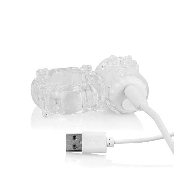 TheScreamingO - Charged Big O Rechargeable Cock Ring (Clear) - Rubber Cock Ring (Vibration) Rechargeable Durio.sg