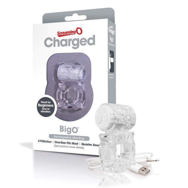 TheScreamingO - Charged Big O Rechargeable Cock Ring (Clear) - Rubber Cock Ring (Vibration) Rechargeable Durio.sg