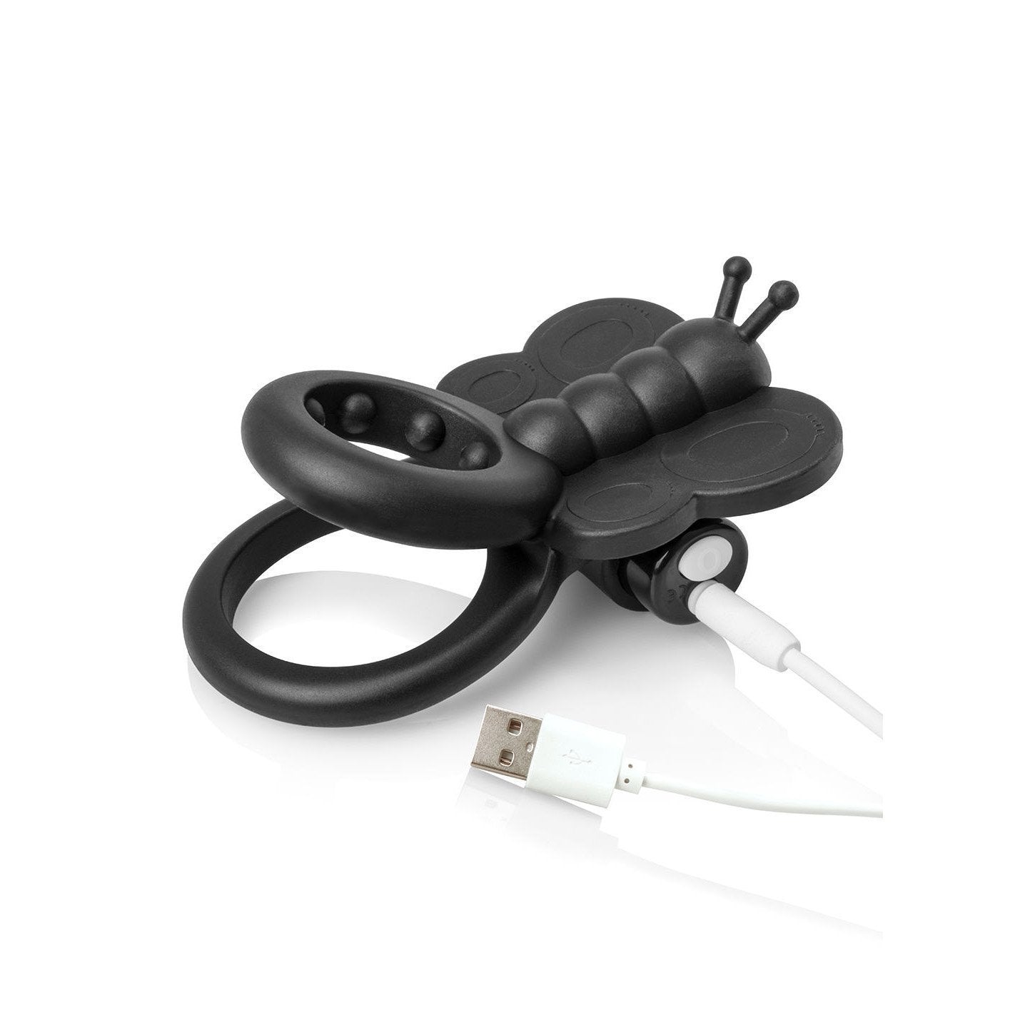 TheScreamingO - Charged Monarch Rechargeable Butterfly Cock Ring (Black) - Silicone Cock Ring (Vibration) Rechargeable Durio.sg