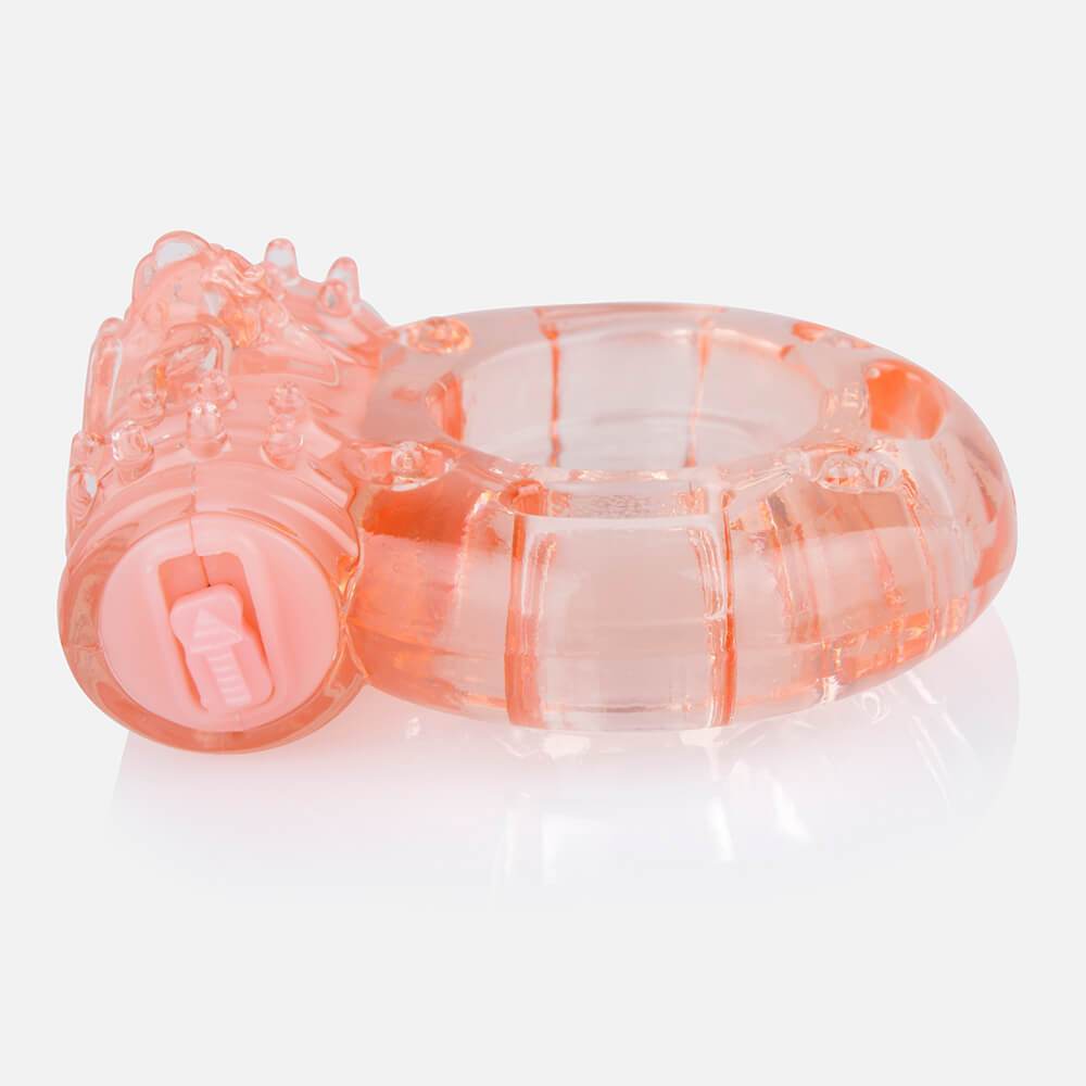 TheScreamingO - Plus Disposable Vibrating Erection Cock Ring (Orange) - Rubber Cock Ring (Vibration) Non Rechargeable Durio.sg