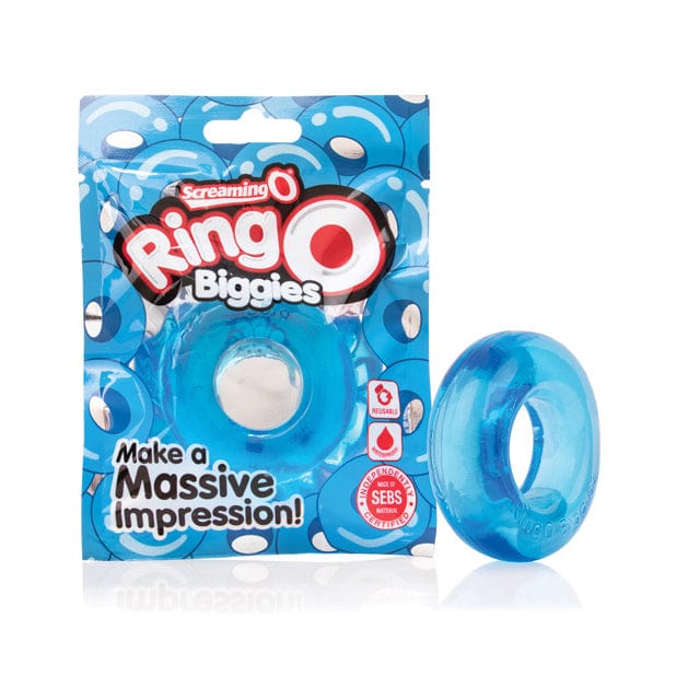 TheScreamingO - RingO Biggies Rubber Cock Ring (Blue) - Rubber Cock Ring (Non Vibration) Durio.sg