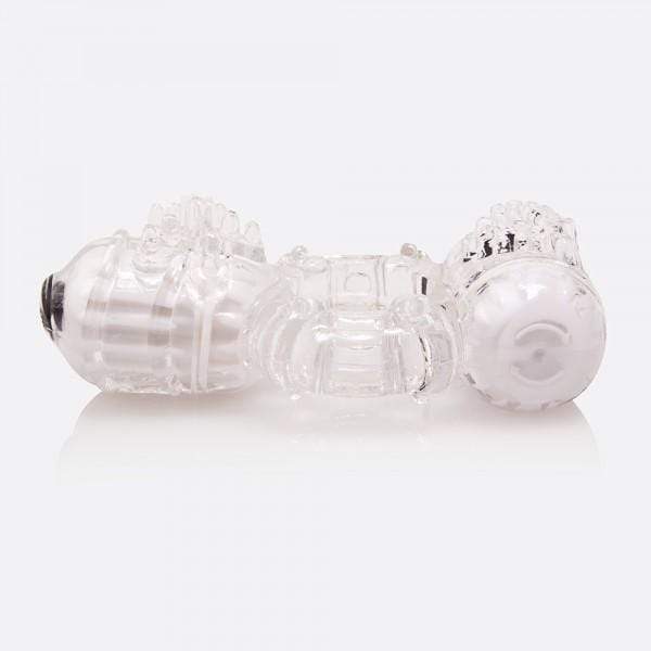 TheScreamingO - The Big O 2 Double Vibrating Pleasure Cock Ring (White) - Rubber Cock Ring (Vibration) Non Rechargeable Durio.sg