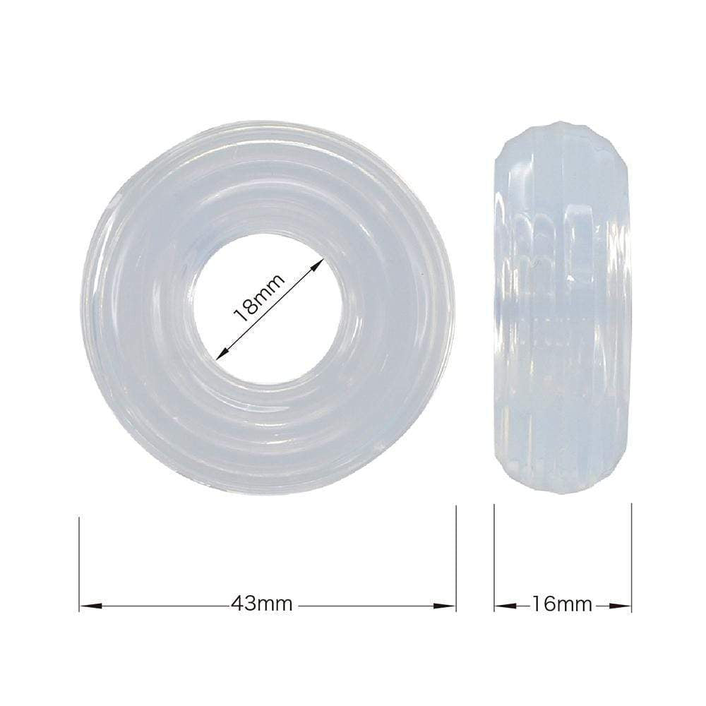 Tokyo Design - Genki Cock Ring 18mm (Clear) - Rubber Cock Ring (Non Vibration) Durio.sg