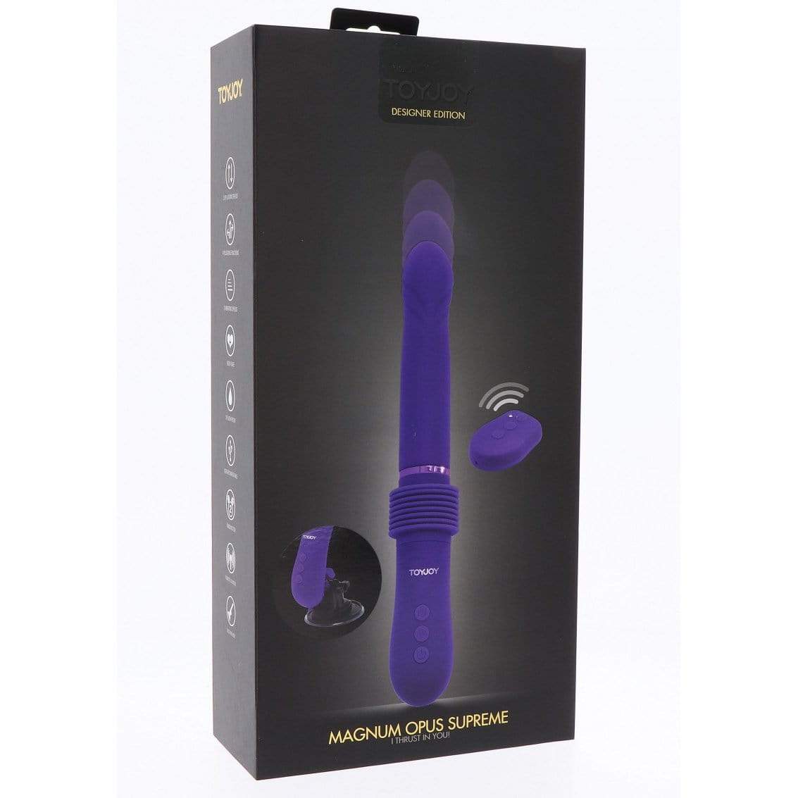 ToyJoy - Magnum Opus Supreme I Thrust in You Thruster Vibrator (Purple) - Realistic Dildo w/o suction cup (Vibration) Rechargeable Durio.sg