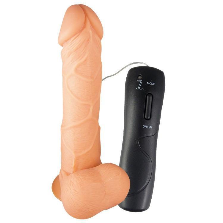 ToysHeart - 7 Modes Electric Maximum Vibrating Dildo (Beige) - Realistic Dildo with suction cup (Vibration) Non Rechargeable Durio.sg