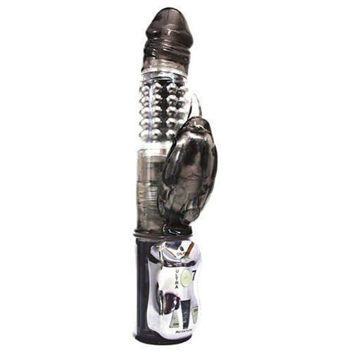 ToysHeart - Visconti 7 Mode Controls Rabbit Vibrator (Black) - Rabbit Dildo (Vibration) Non Rechargeable Durio.sg