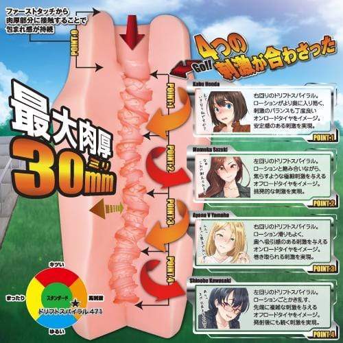 Toysheart - Drift Spiral 471 Onahole (Beige) - Masturbator Soft Stroker (Non Vibration) Durio.sg