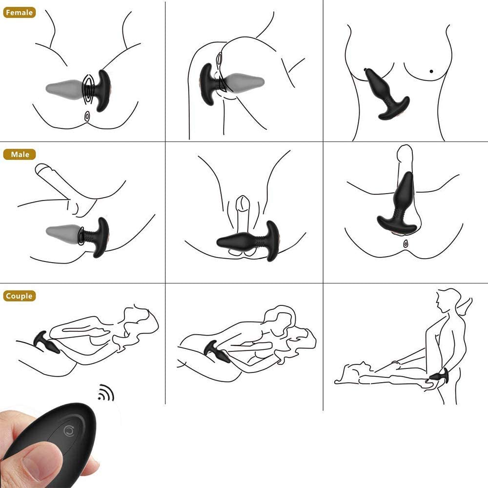 Tracy's Dog - Carl Anal Plug with Remote Control (Black) - Remote Control Anal Plug (Vibration) Rechargeable Durio.sg