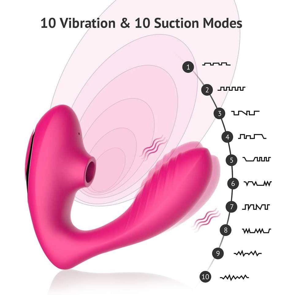 Tracy's Dog - Clitoral Air Stimulator Sucking Vibrator with Remote OG Pro 2 (Pink) - Clit Massager (Vibration) Rechargeable Durio.sg