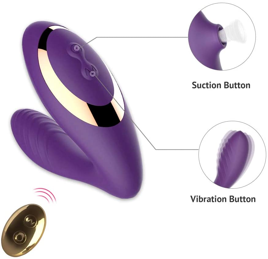 Tracy's Dog - Clitoral Air Stimulator Sucking Vibrator with Remote OG Pro 2 (Purple) - Clit Massager (Vibration) Rechargeable Durio.sg