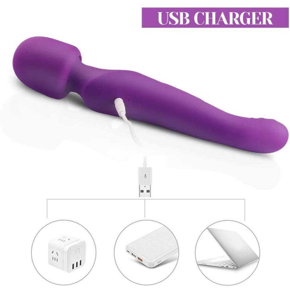 Tracy's Dog - Dual Vibe G Spot Clitoral Air Stimulator Wand Massager (Purple) - Wand Massagers (Vibration) Rechargeable Durio.sg