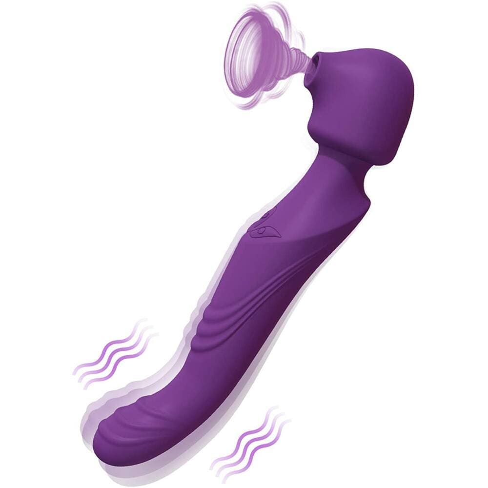 Tracy's Dog - Dual Vibe G Spot Clitoral Air Stimulator Wand Massager (Purple) - Wand Massagers (Vibration) Rechargeable Durio.sg