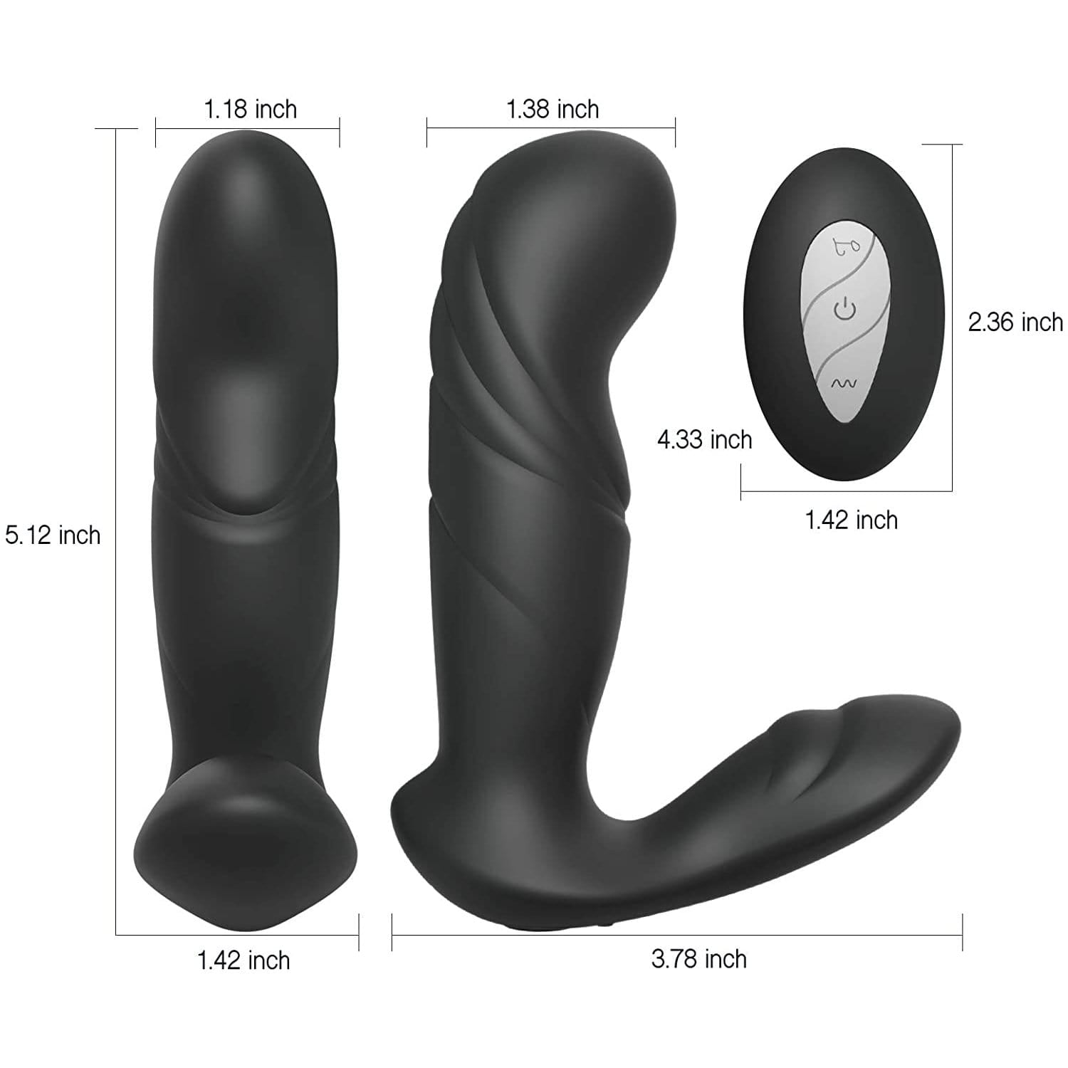 Tracy's Dog - Lucky 7 Prostate Massager with Remote Control (Black) - Prostate Massager (Vibration) Rechargeable Durio.sg