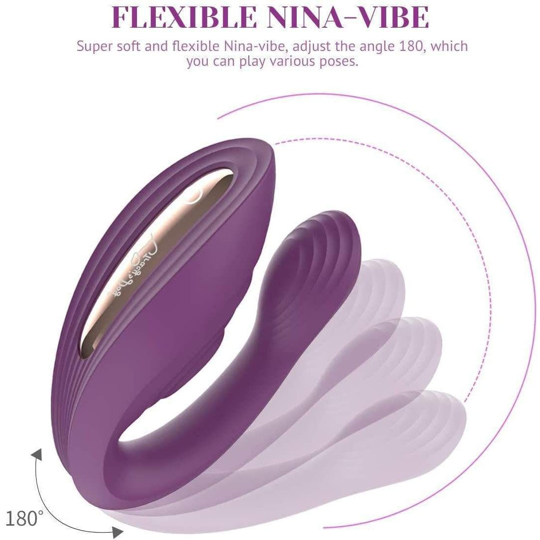 Tracy's Dog - Nina Couple Vibrator (Purple) - Couple's Massager (Vibration) Rechargeable Durio.sg