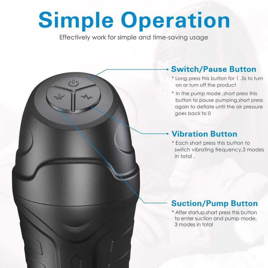 Tracy's Dog - Osburn Automatic Male Masturbator (Black) - Masturbator Soft Stroker (Vibration) Rechargeable Durio.sg
