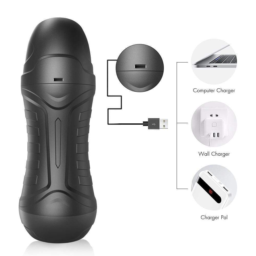 Tracy's Dog - Osburn Automatic Male Masturbator (Black) - Masturbator Soft Stroker (Vibration) Rechargeable Durio.sg