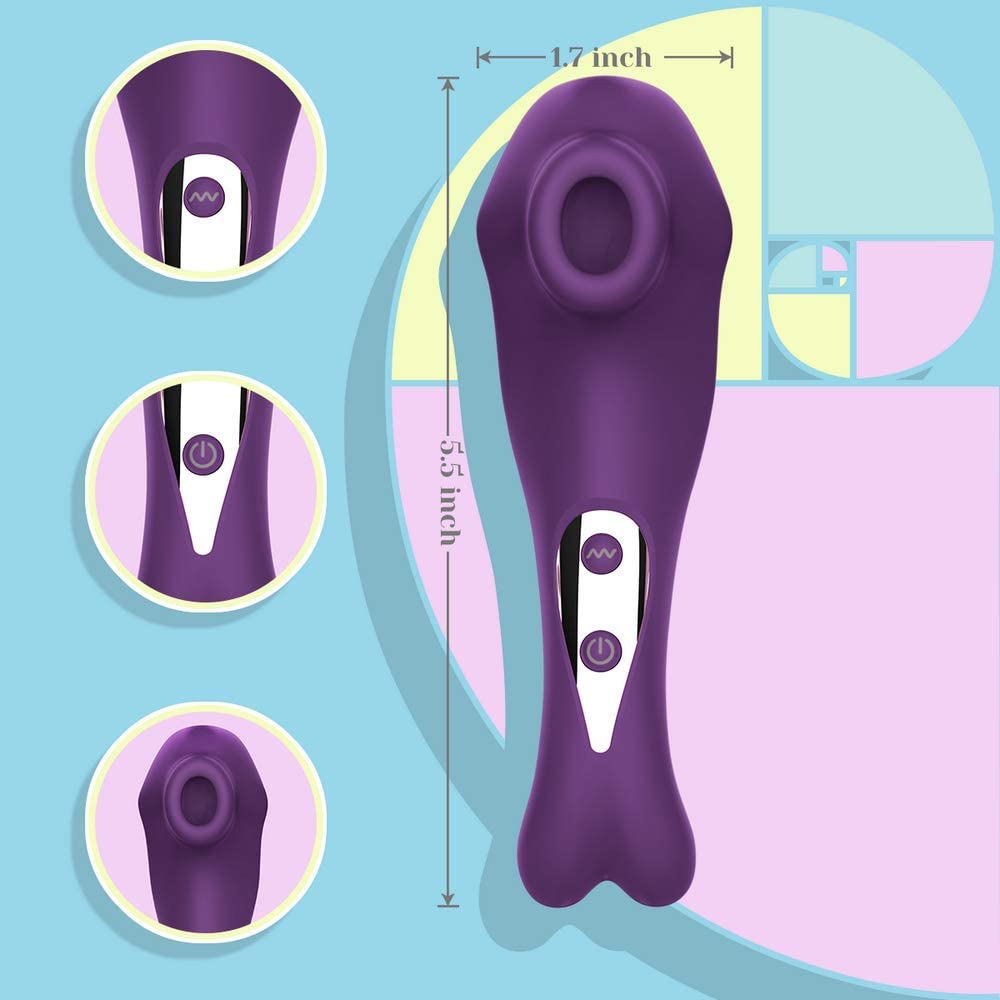 Tracy's Dog - P Cat Clitoral Air Stimulator Sucking Vibrator (Purple) - Clit Massager (Vibration) Rechargeable Durio.sg