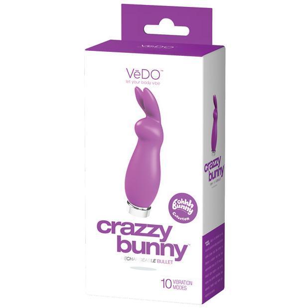 VeDO - Crazzy Bunny Rechargeable Bullet Vibrator (Perfectly Purple) - Clit Massager (Vibration) Rechargeable Durio.sg