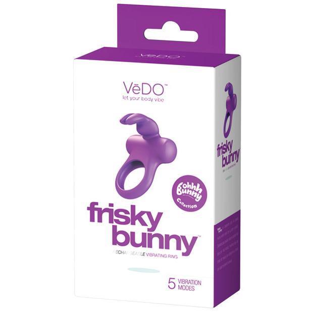 VeDO - Frisky Bunny Rechargeable Vibrating Cock Ring (Perfectly Purple) - Silicone Cock Ring (Vibration) Rechargeable Durio.sg