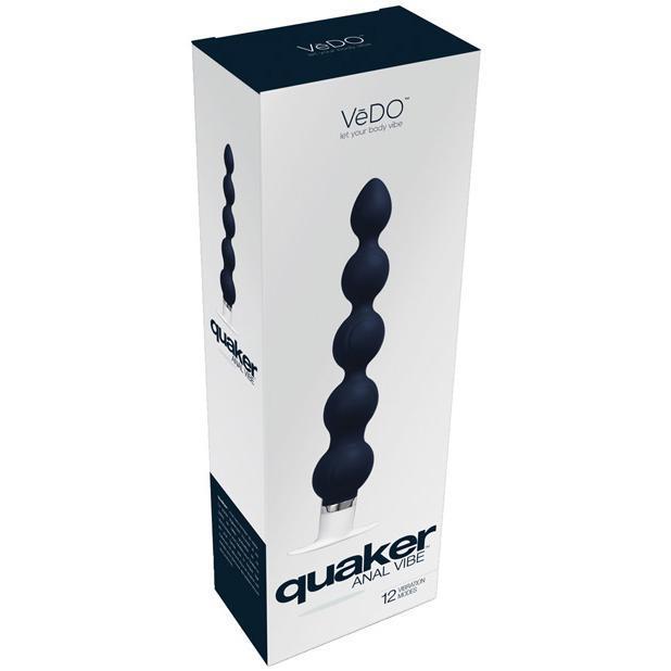 VeDO - Quaker Anal Vibrating Butt Plug (Just Black) - Anal Beads (Vibration) Non Rechargeable Durio.sg