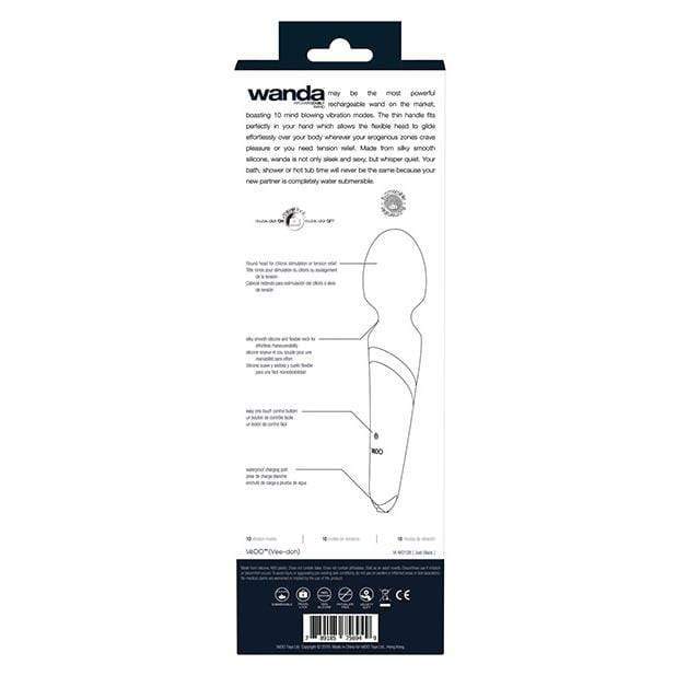 VeDO - Wanda Rechargeable Body Wand Massager (Just Black) - Wand Massagers (Vibration) Rechargeable Durio.sg
