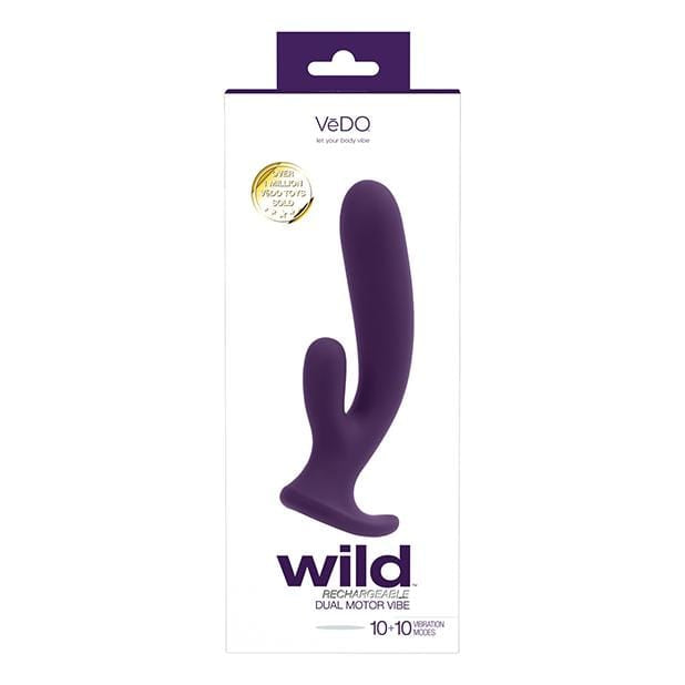 VeDO - Wild Rechargeable Dual Rabbit Vibrator (Purple) - Rabbit Dildo (Vibration) Rechargeable Durio.sg